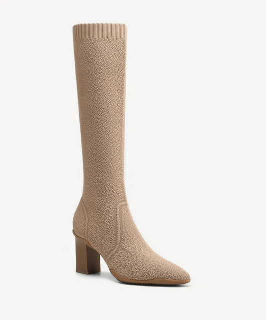 BelleVoyage Block Pointed Toe Heeled High Boot