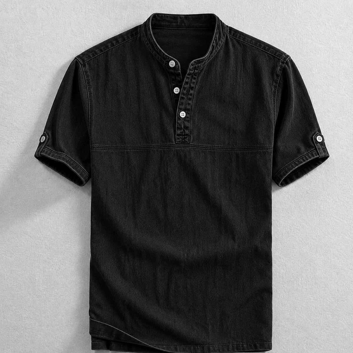 Camisa Henley Porter de algodón lavado