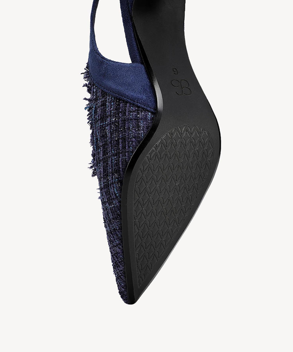 TweedChloe Pointed Toe Block Heeled Slingback