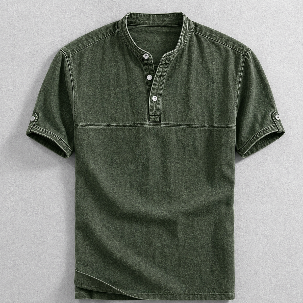 Camisa Henley Porter de algodón lavado