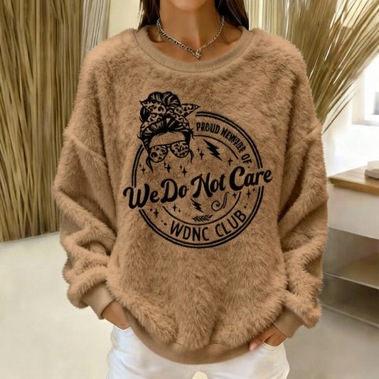 Women's Retro Funny Proud Member Of Club We Do Not Care Menopause Perimenopause Print flannel