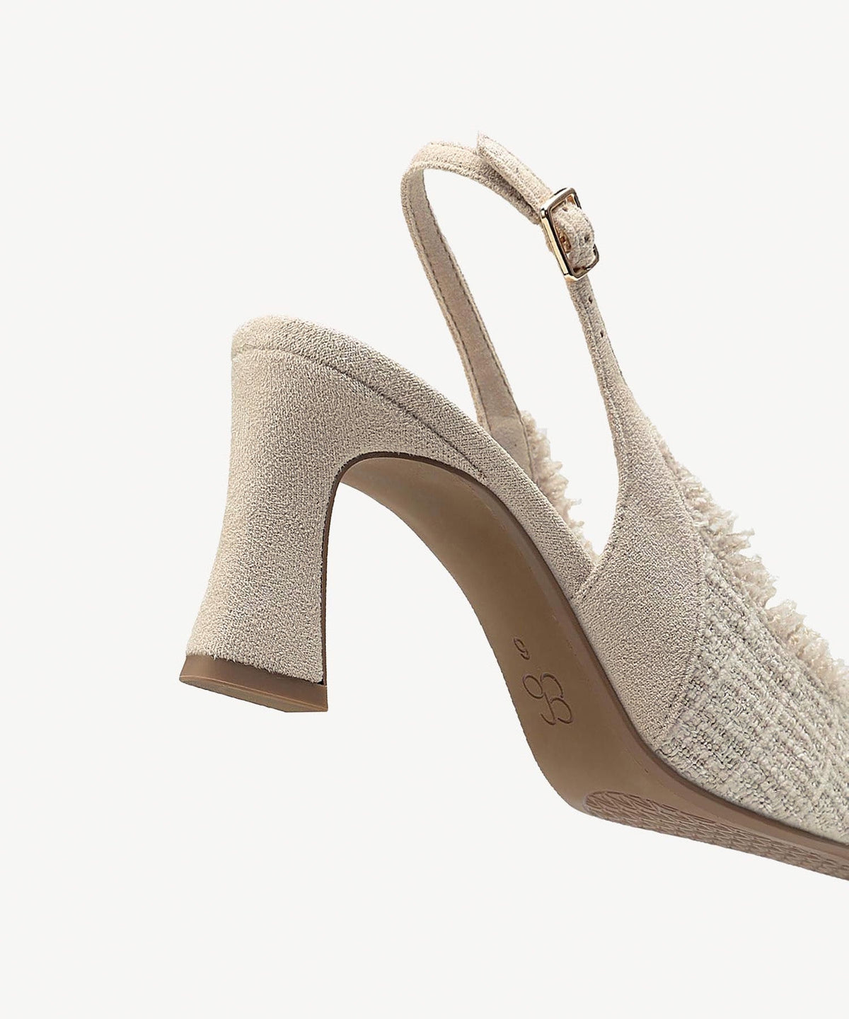 TweedChloe Pointed Toe Block Heeled Slingback