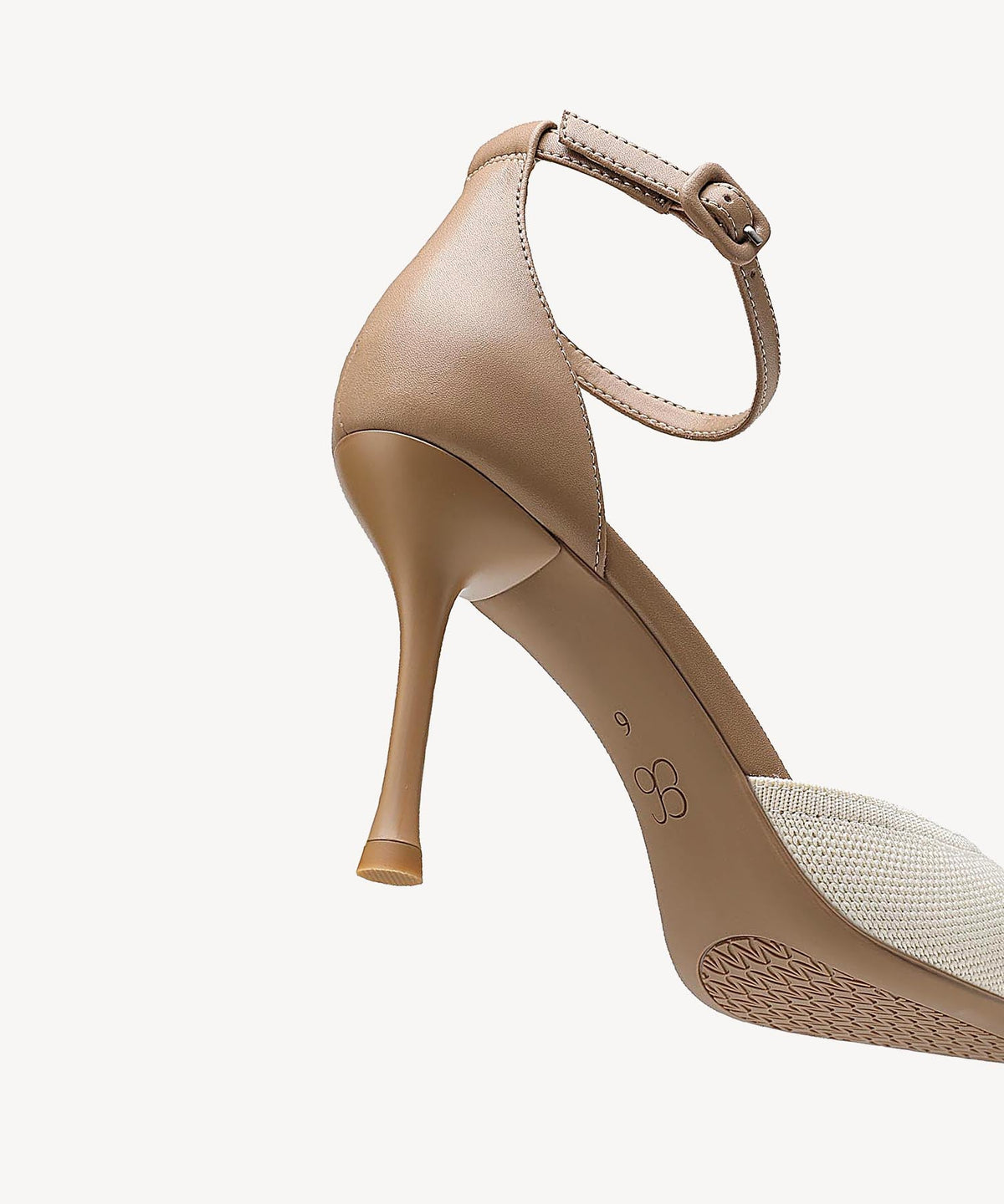 Bicolor Strapped Pointed Toe Stiletto Pump
