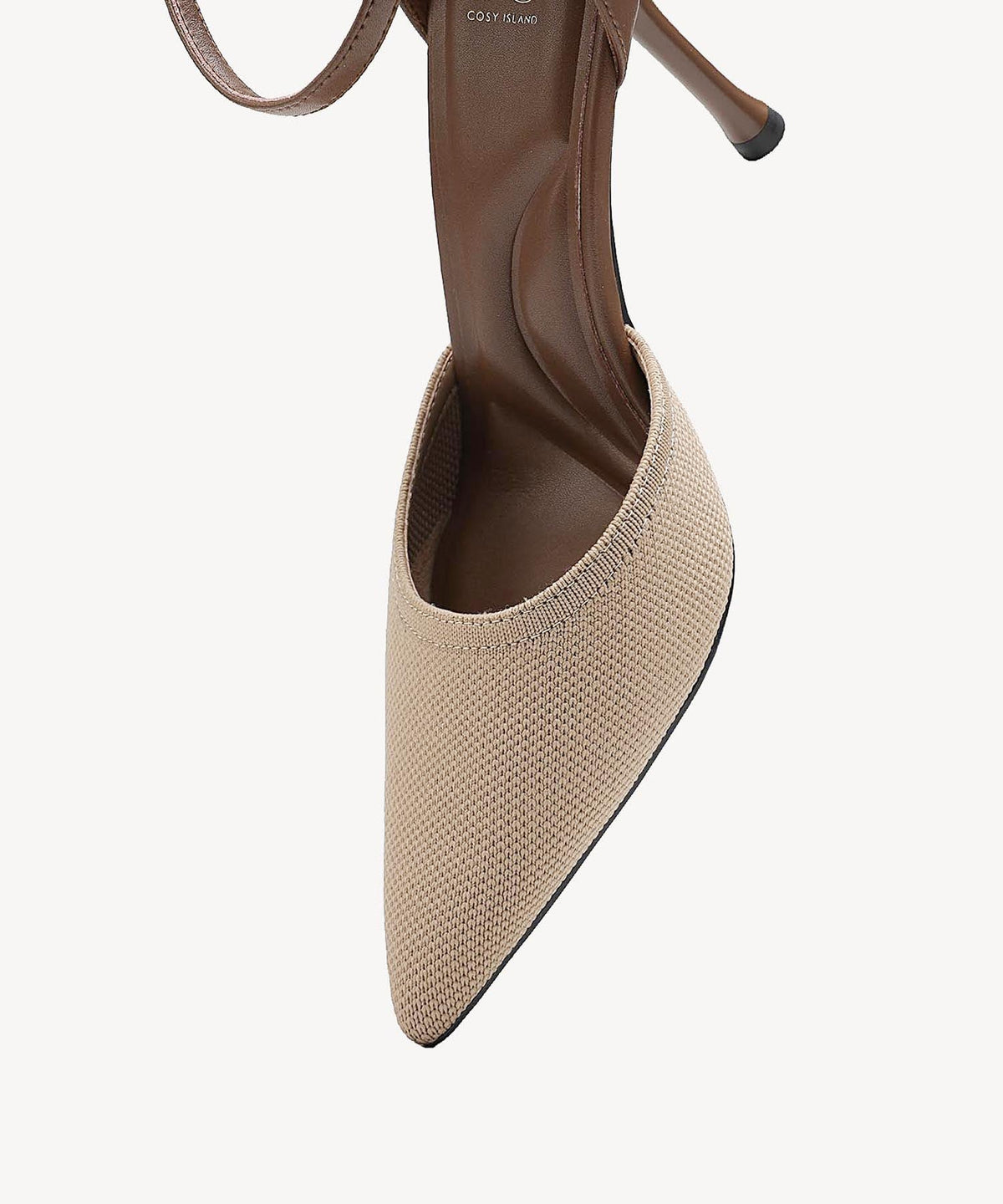 Bicolor Strapped Pointed Toe Stiletto Pump