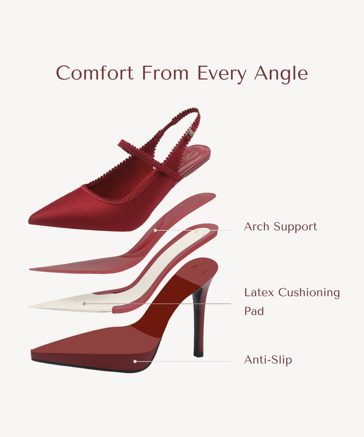 EmbroDance Pointed Toe Platform Heeled Slingback