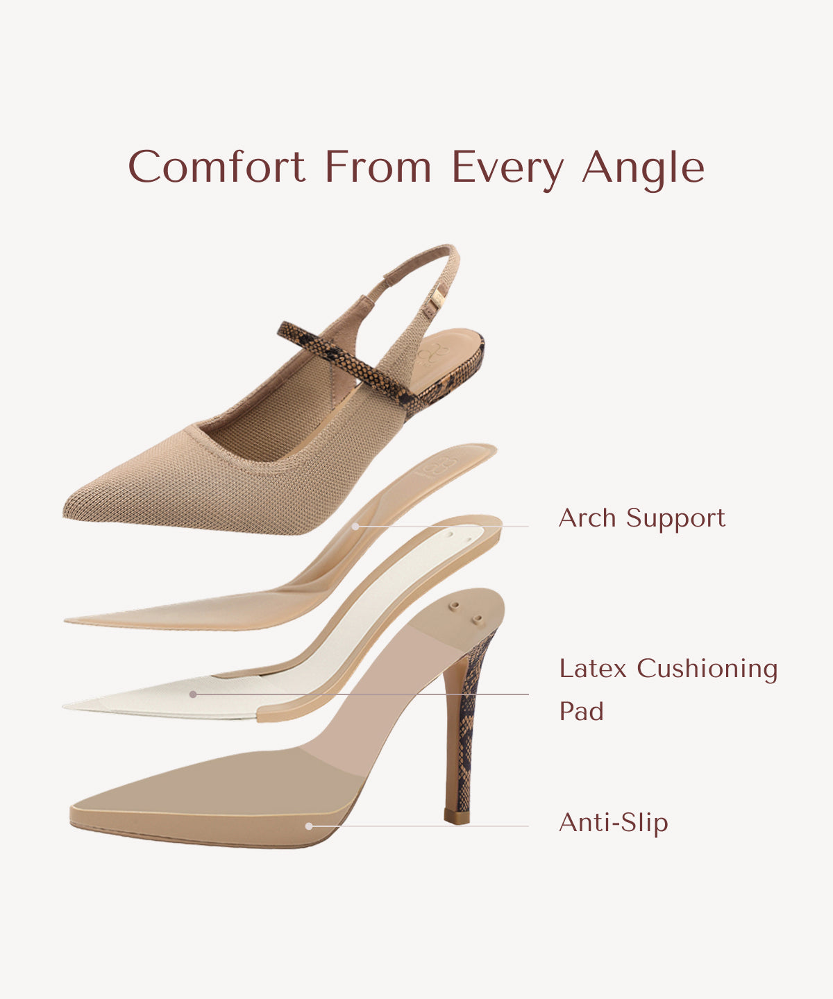 EmbroDance Pointed Toe Platform Heeled Slingback