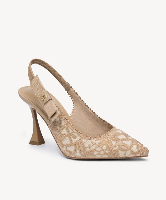 EverLush Bowknot Pointed Toe Heeled Slingback