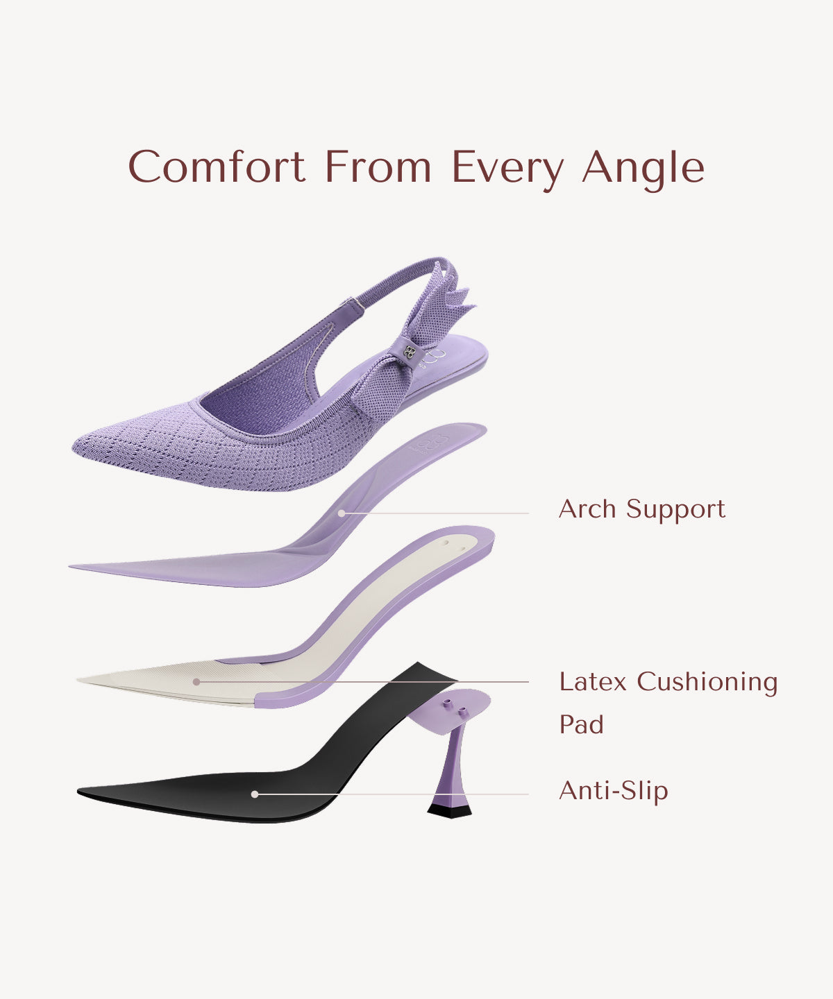 EverLush Bowknot Pointed Toe Heeled Slingback