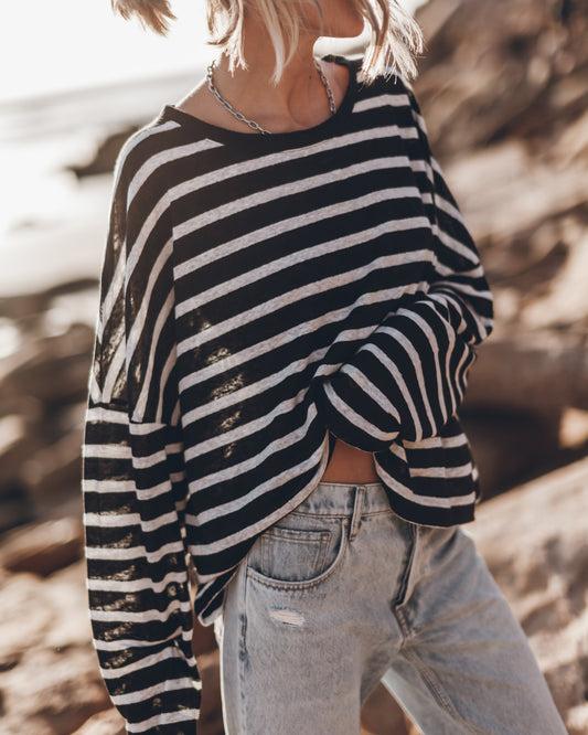 The Striped Loose Linen Longsleeve