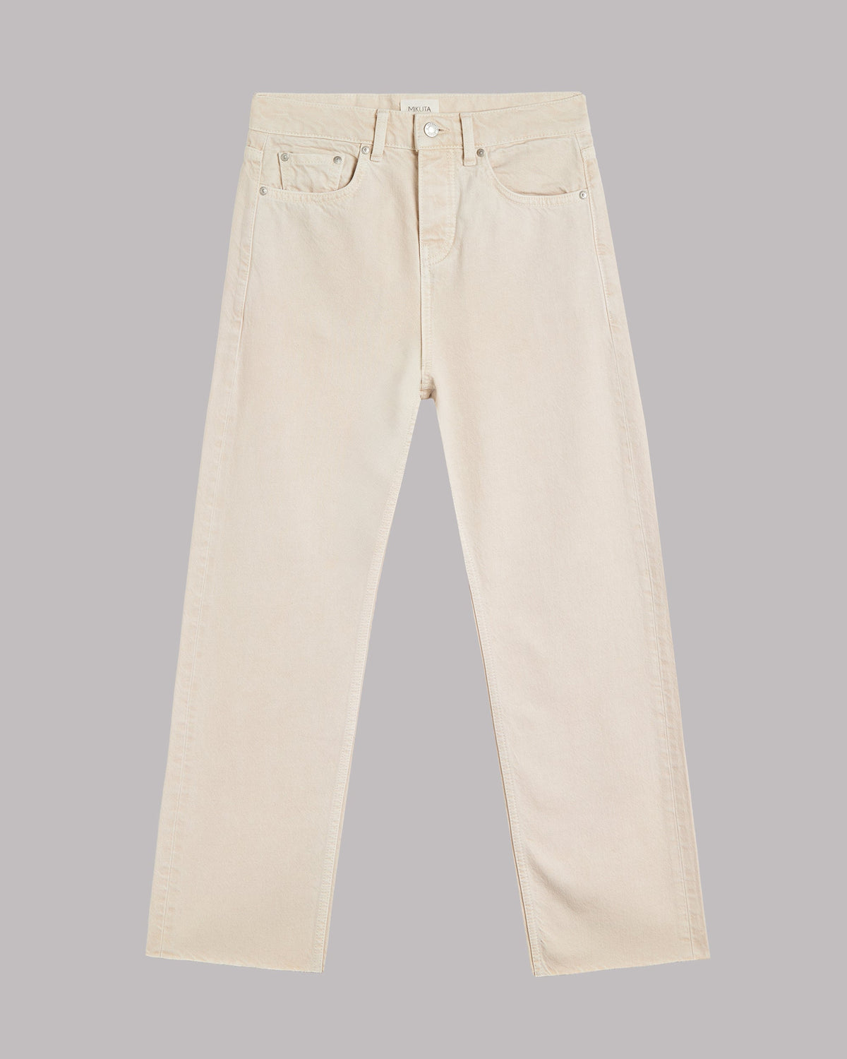 The Beige Cropped Straight Jeans