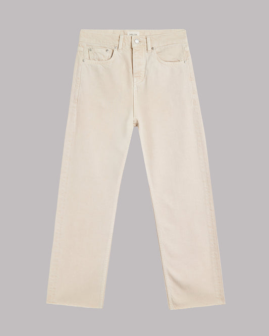 The Beige Cropped Straight Jeans
