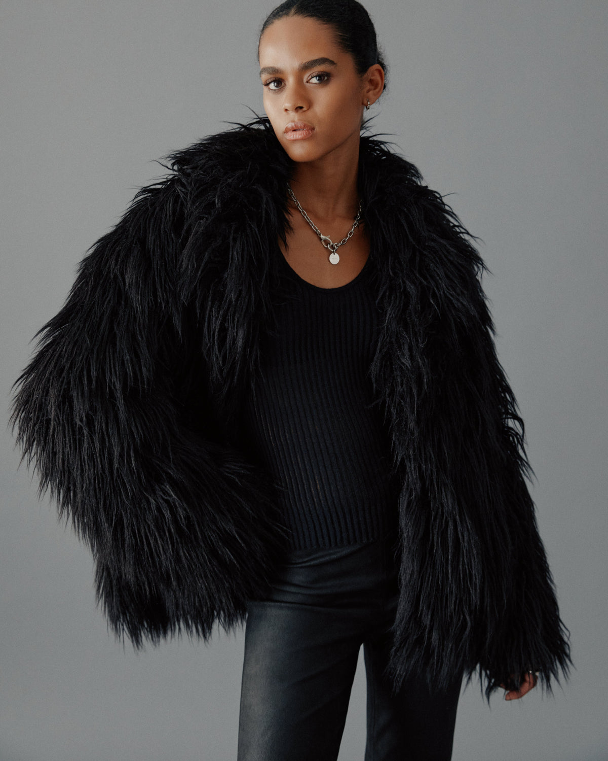 The Black Fluffy Jacket