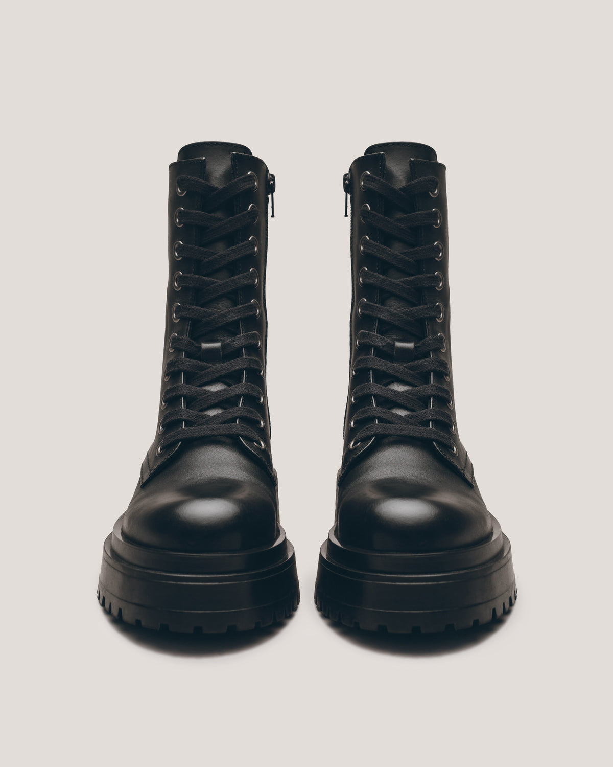 The Black Laced Leather Boots