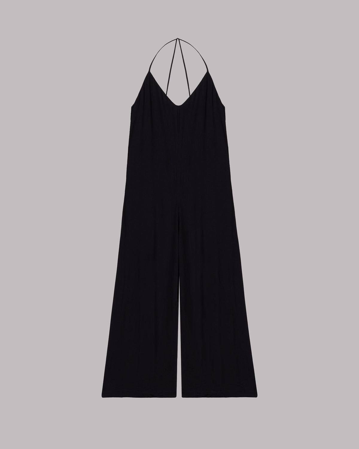 The Black Long Crinkle Jumpsuit