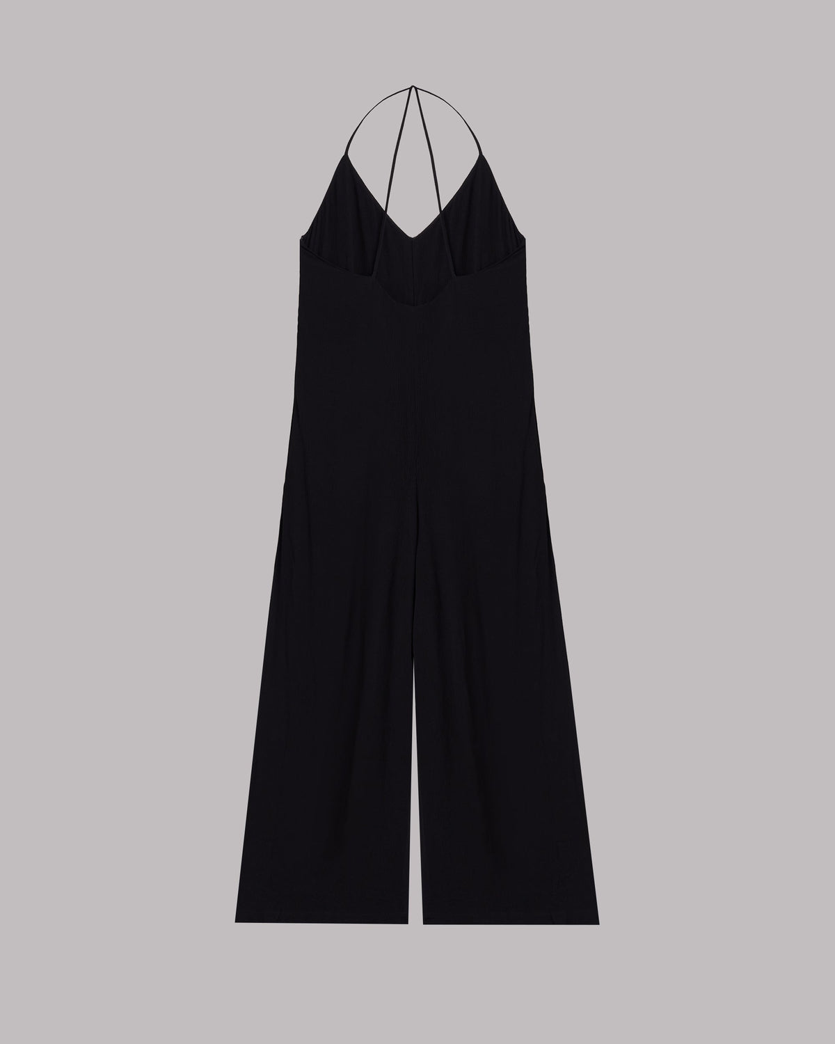 The Black Long Crinkle Jumpsuit