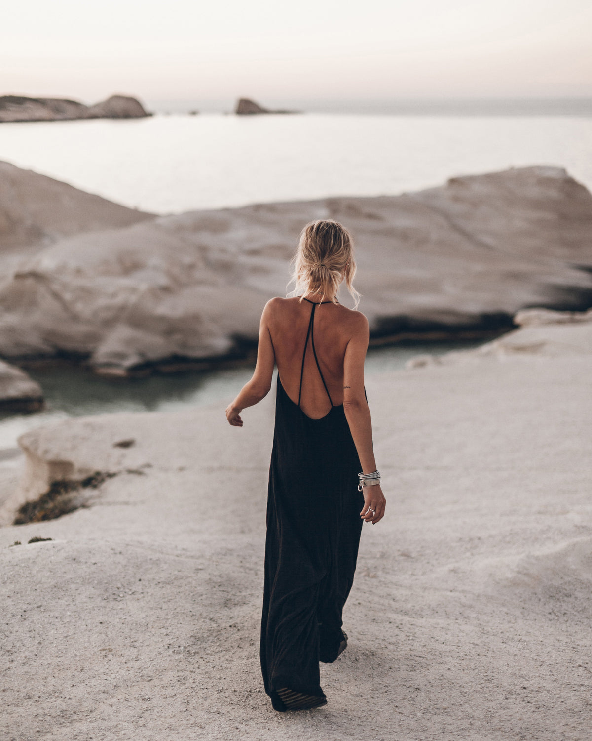 The Black Long Crinkle Jumpsuit