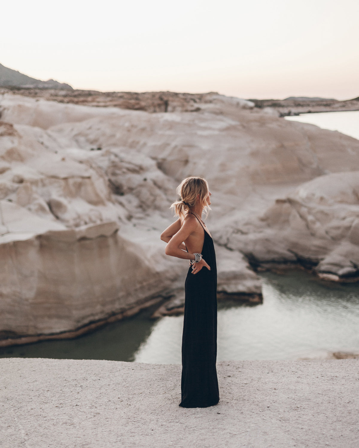The Black Long Crinkle Jumpsuit