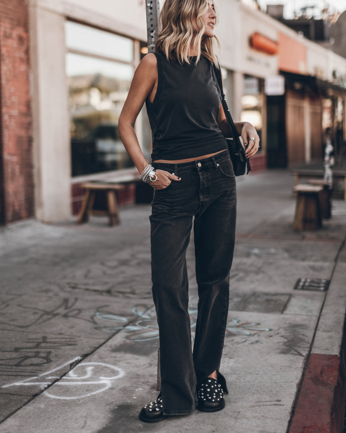 The Dark Draped Tank Top