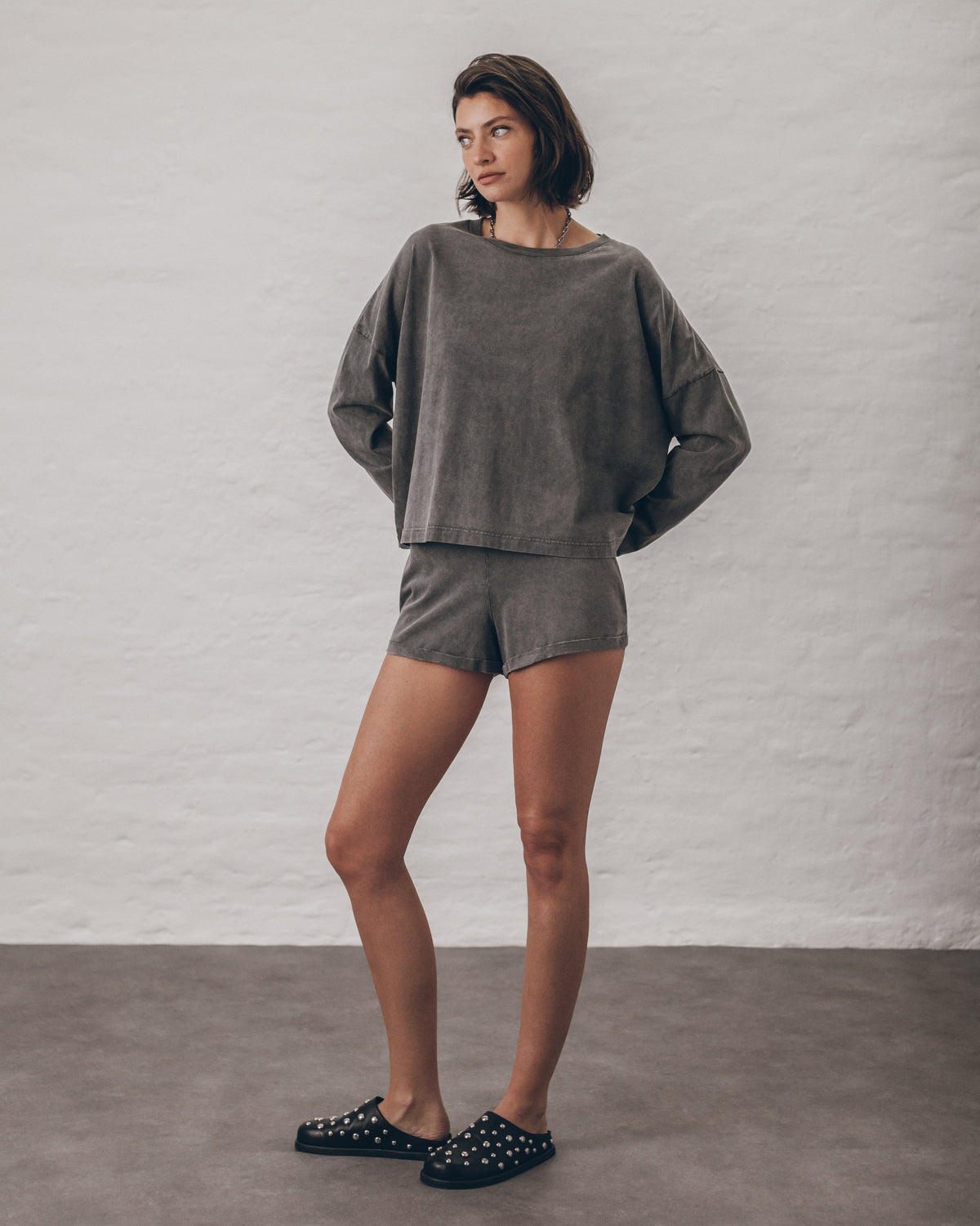 The Dark Faded Loose Cotton Longsleeve