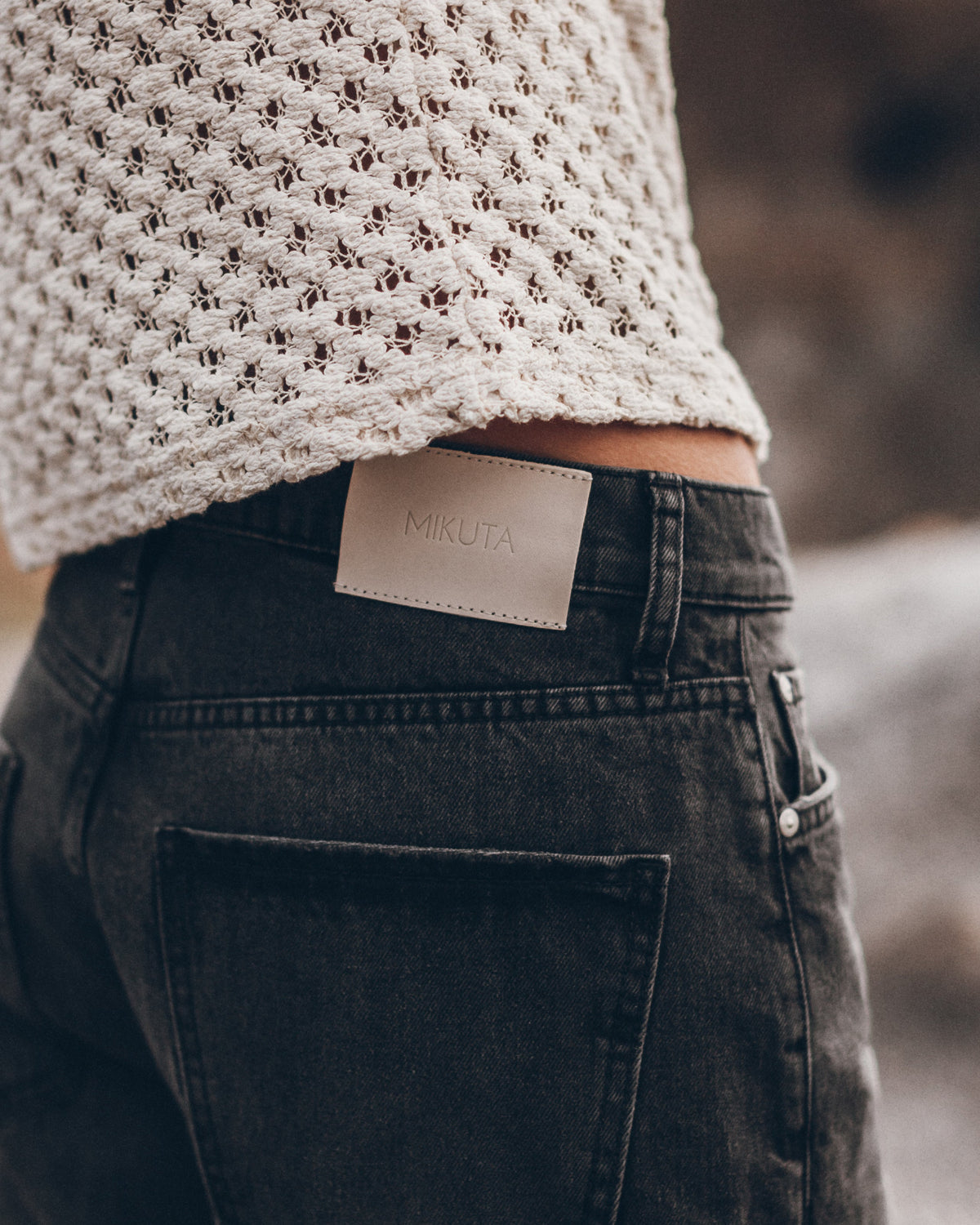 The Black Cropped Baggy Jeans