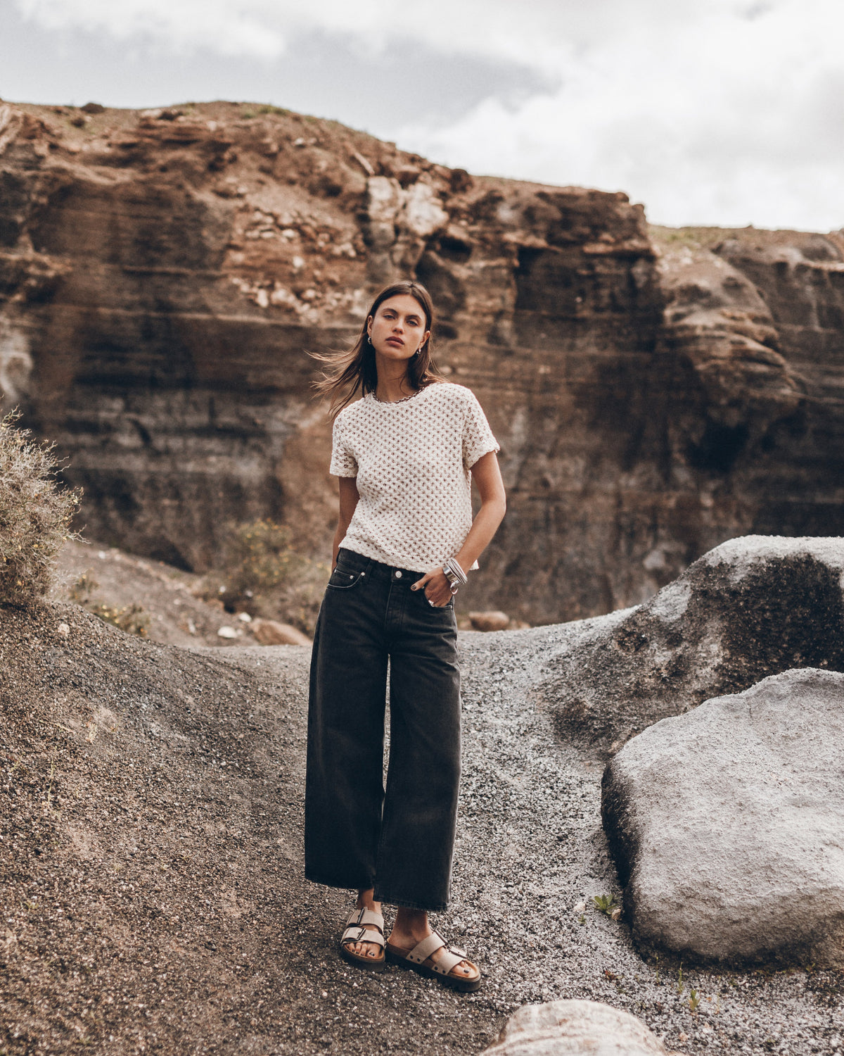 The Black Cropped Baggy Jeans