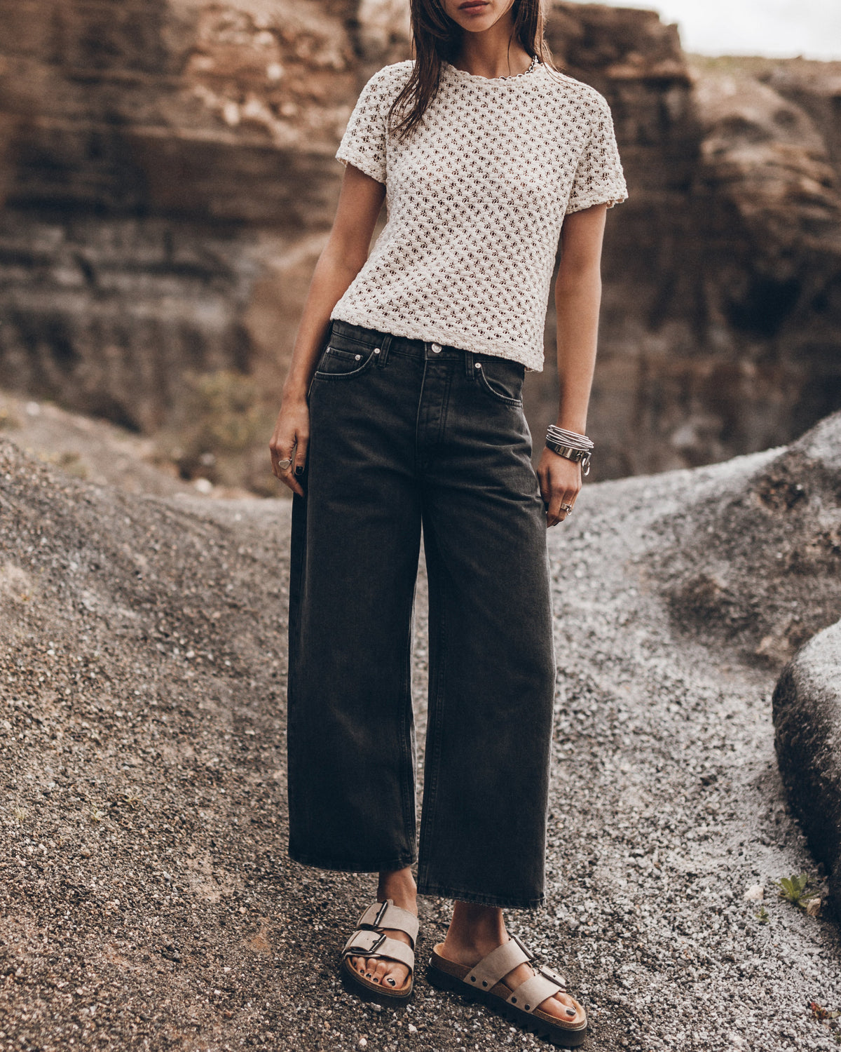 The Black Cropped Baggy Jeans