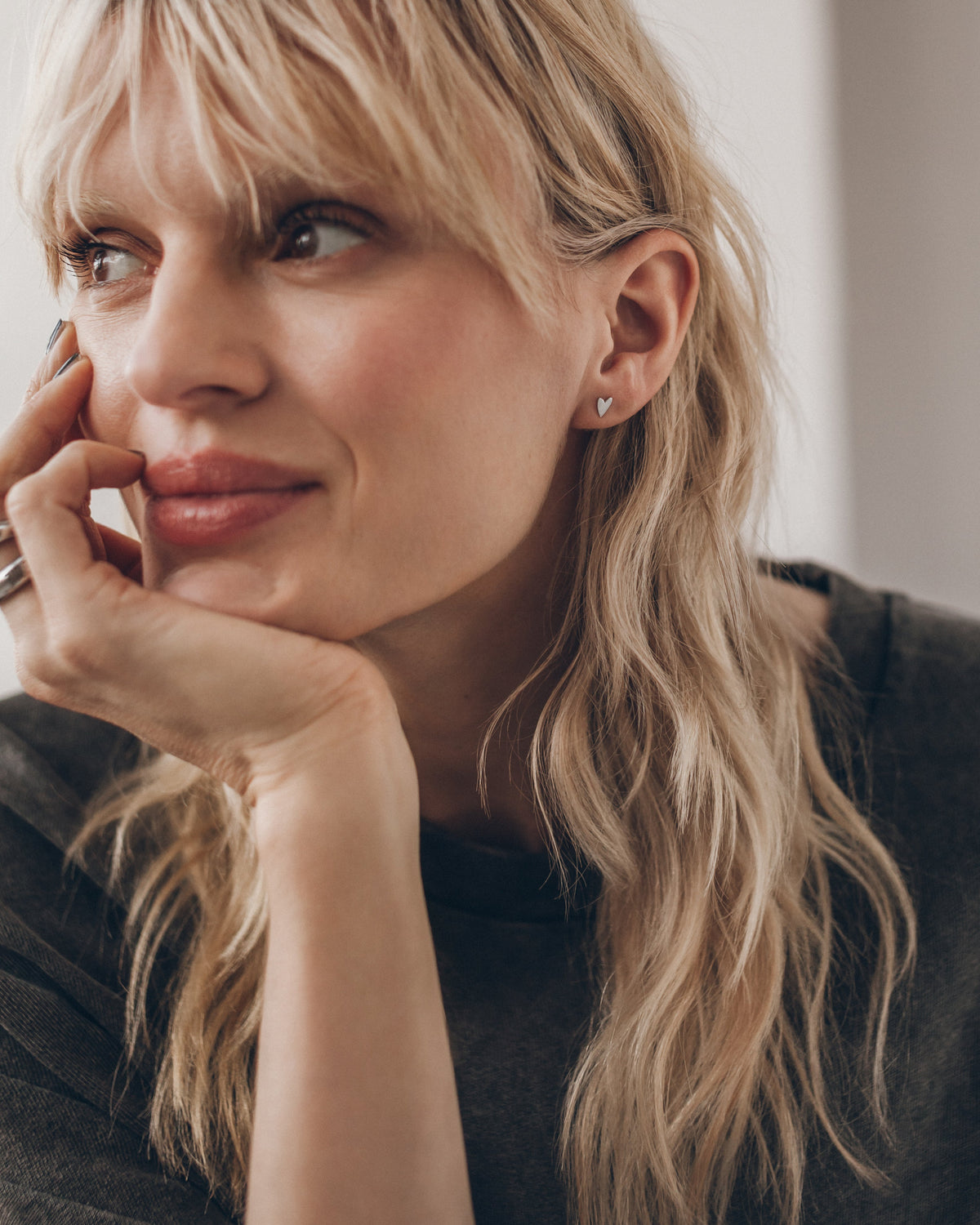 The Heart Stud Earrings