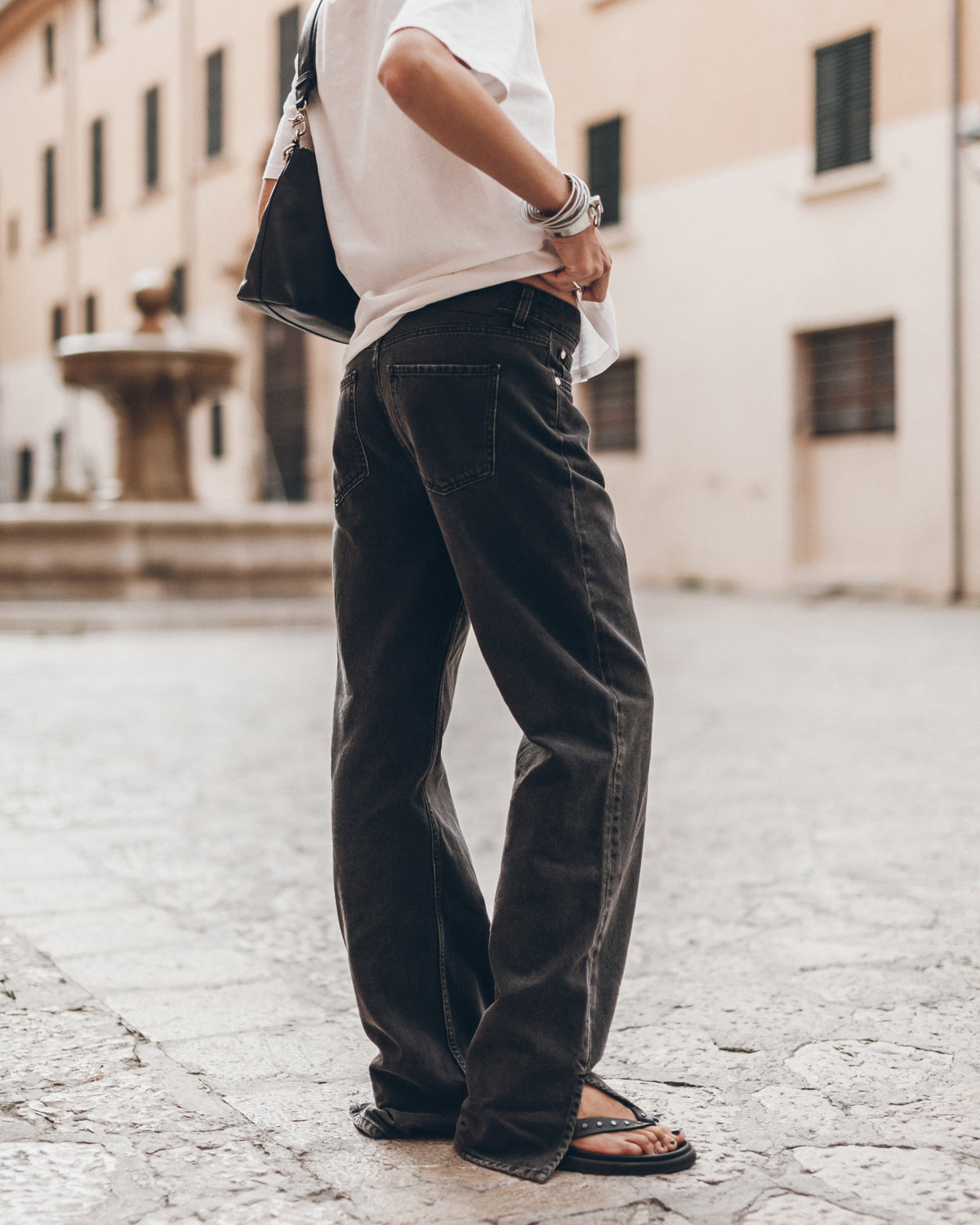 The Black Straight Slit Jeans