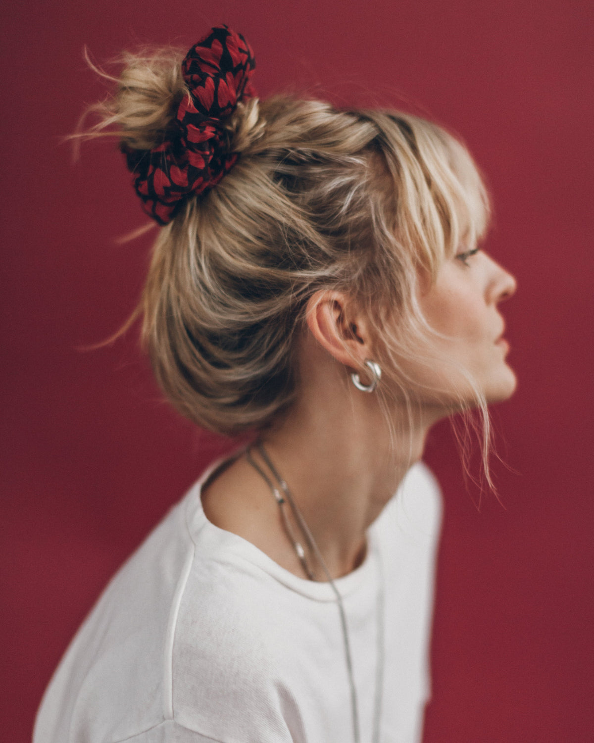 The Red Hearts Crinkle Scrunchie