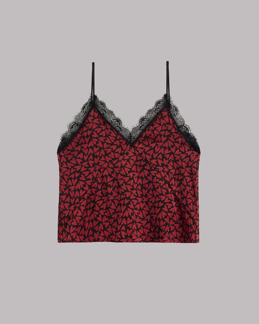 The Red Hearts Crinkle Top