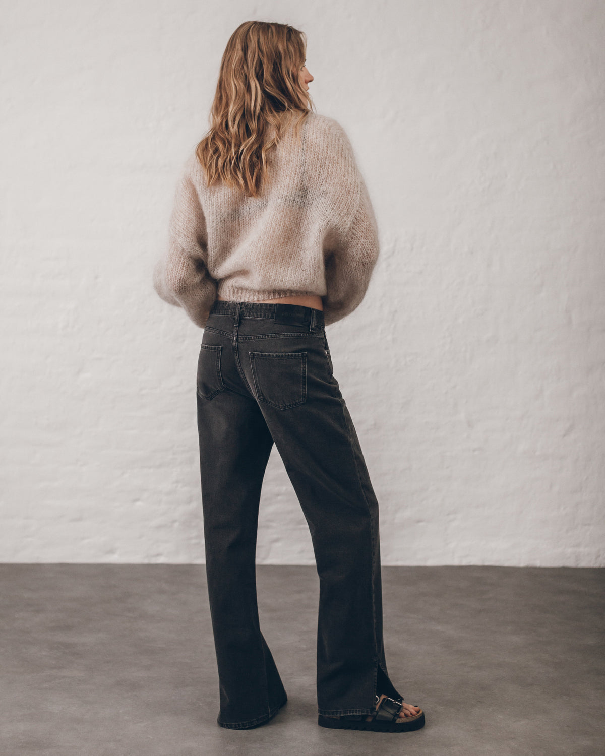 The Black Straight Slit Jeans