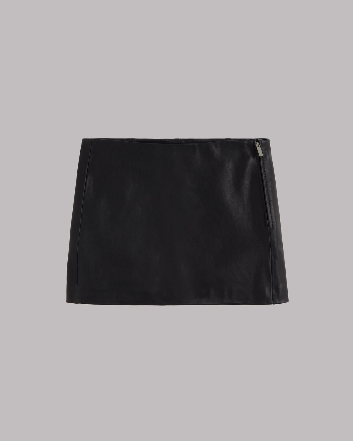 The Straight Mini Leather Skirt