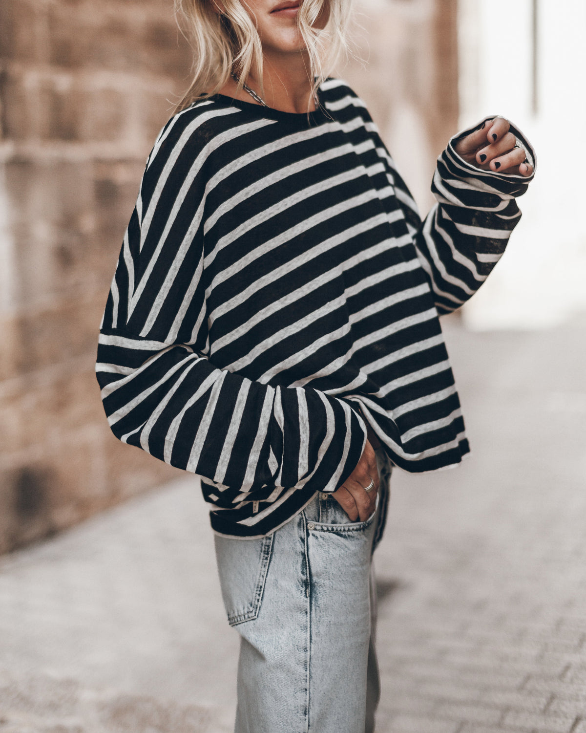 The Striped Loose Linen Longsleeve