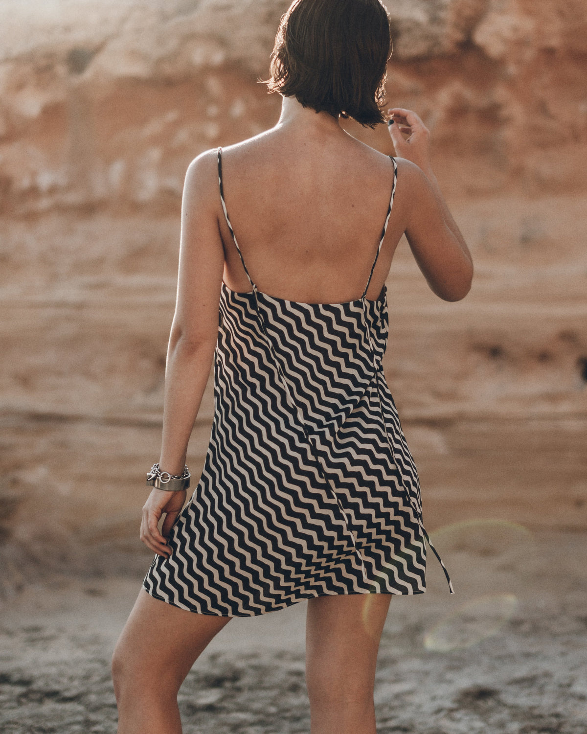 The Striped Sheer Short Slip Dress