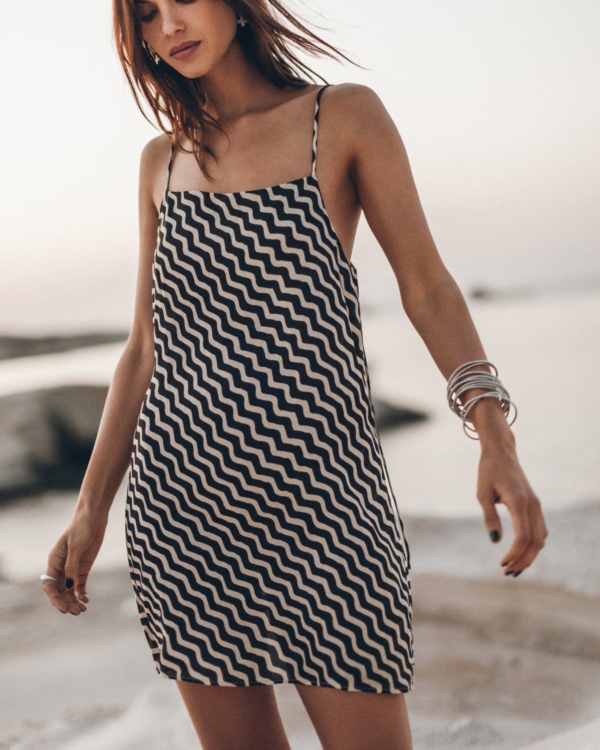 The Striped Sheer Short Slip Dress