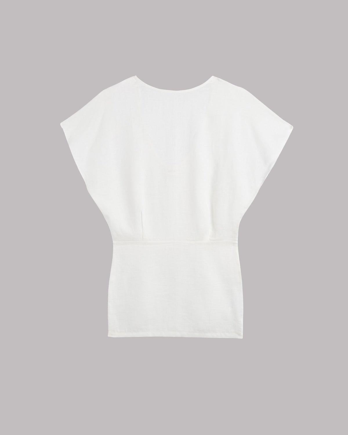 The White Short Linen Bat Dress