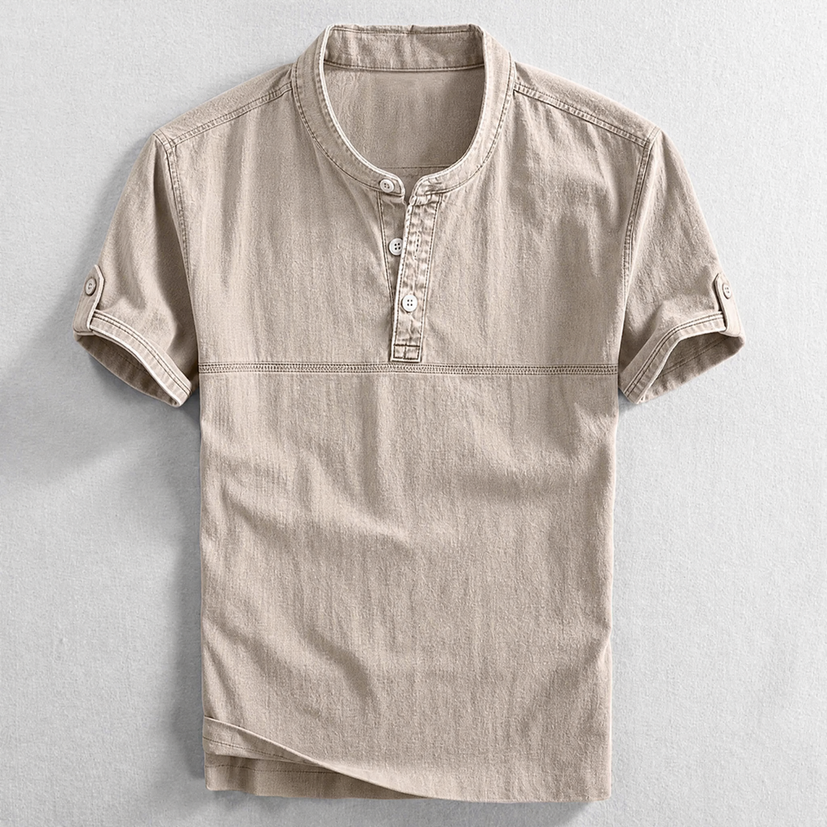 Camisa Henley Porter de algodón lavado