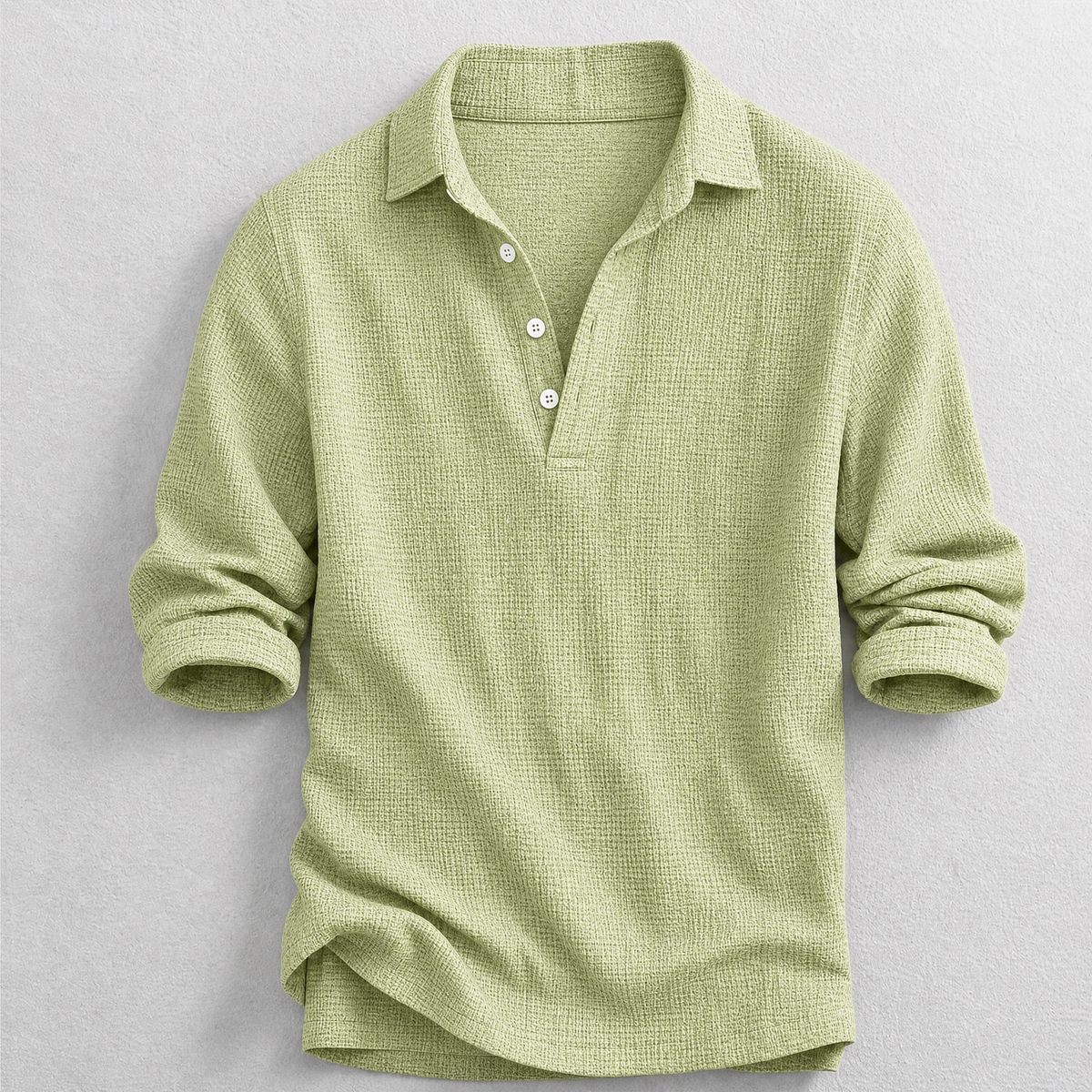 Camisa Henley Calvin de algodón y lino