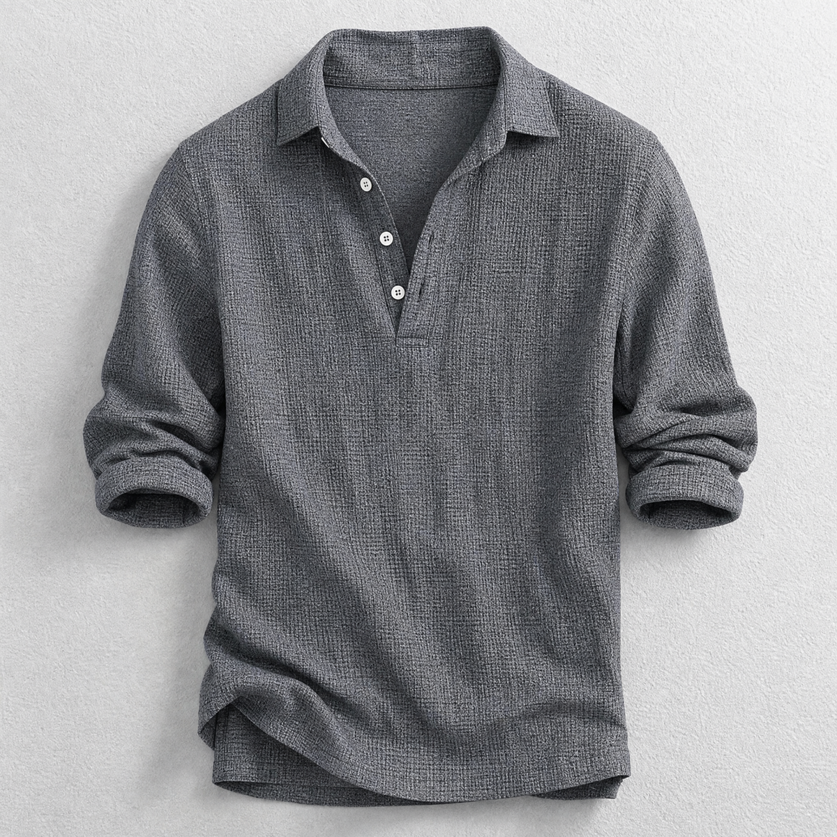 Camisa Henley Calvin de algodón y lino