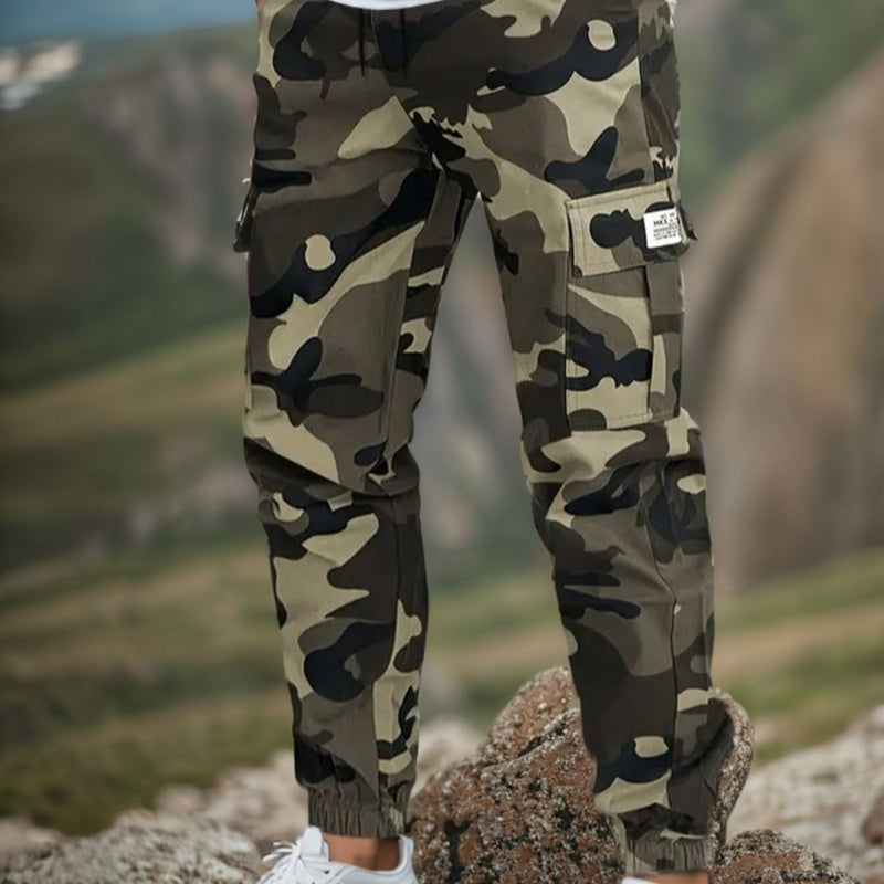 Pantalones de trabajo multibolsillos de algodón y nailon